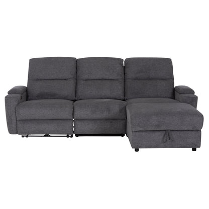 RIGHT CORNER SOFA SYNTHIA HM3308.03R RECLINE & STORAGE SPACE--GREY FABRIC 245x170x98Hcm.
