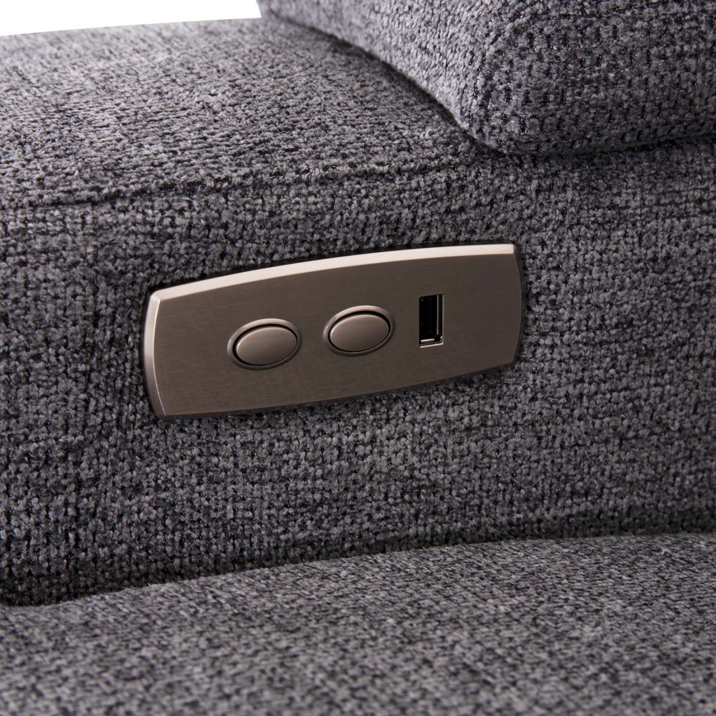 RIGHT CORNER SOFA SYNTHIA HM3308.03R RECLINE & STORAGE SPACE--GREY FABRIC 245x170x98Hcm.