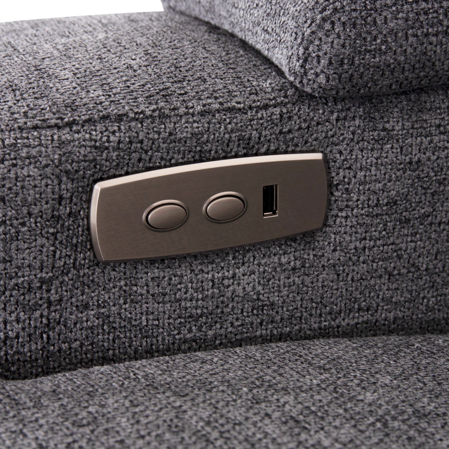 RIGHT CORNER SOFA SYNTHIA HM3308.03R RECLINE & STORAGE SPACE--GREY FABRIC 245x170x98Hcm.