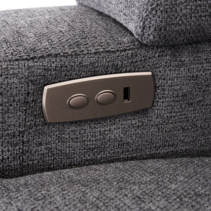 RIGHT CORNER SOFA SYNTHIA HM3308.03R RECLINE & STORAGE SPACE--GREY FABRIC 245x170x98Hcm.