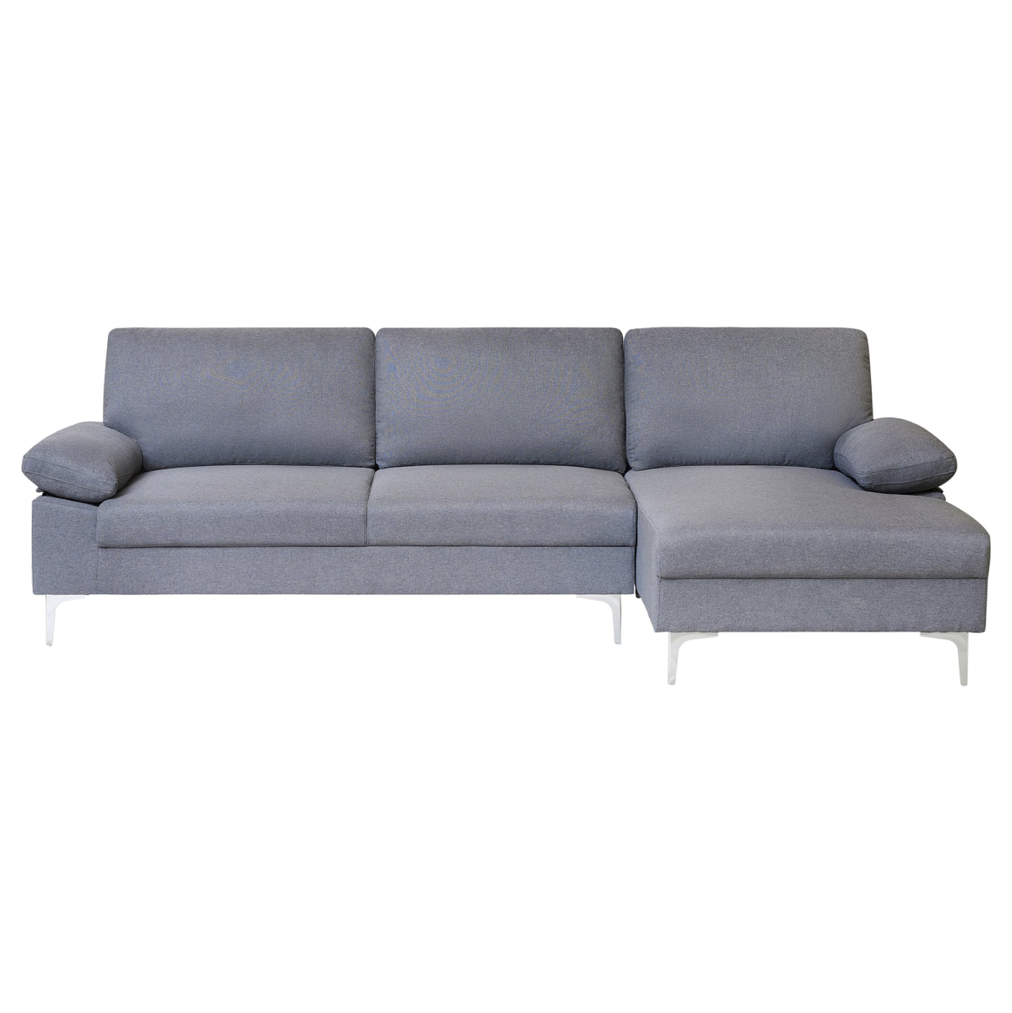 SOFA RIGHT CORNER ANTON HM3340.01R GREY FABRIC--METAL LEGS 263x133x85Hcm