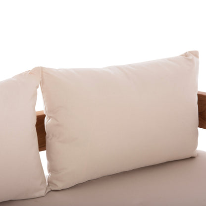 SOFA 2-SEATER SERIES KIOTO HM6381 TEAK WOOD IN NATURAL--BEIGE CUSHIONS 140x77x72Hcm.