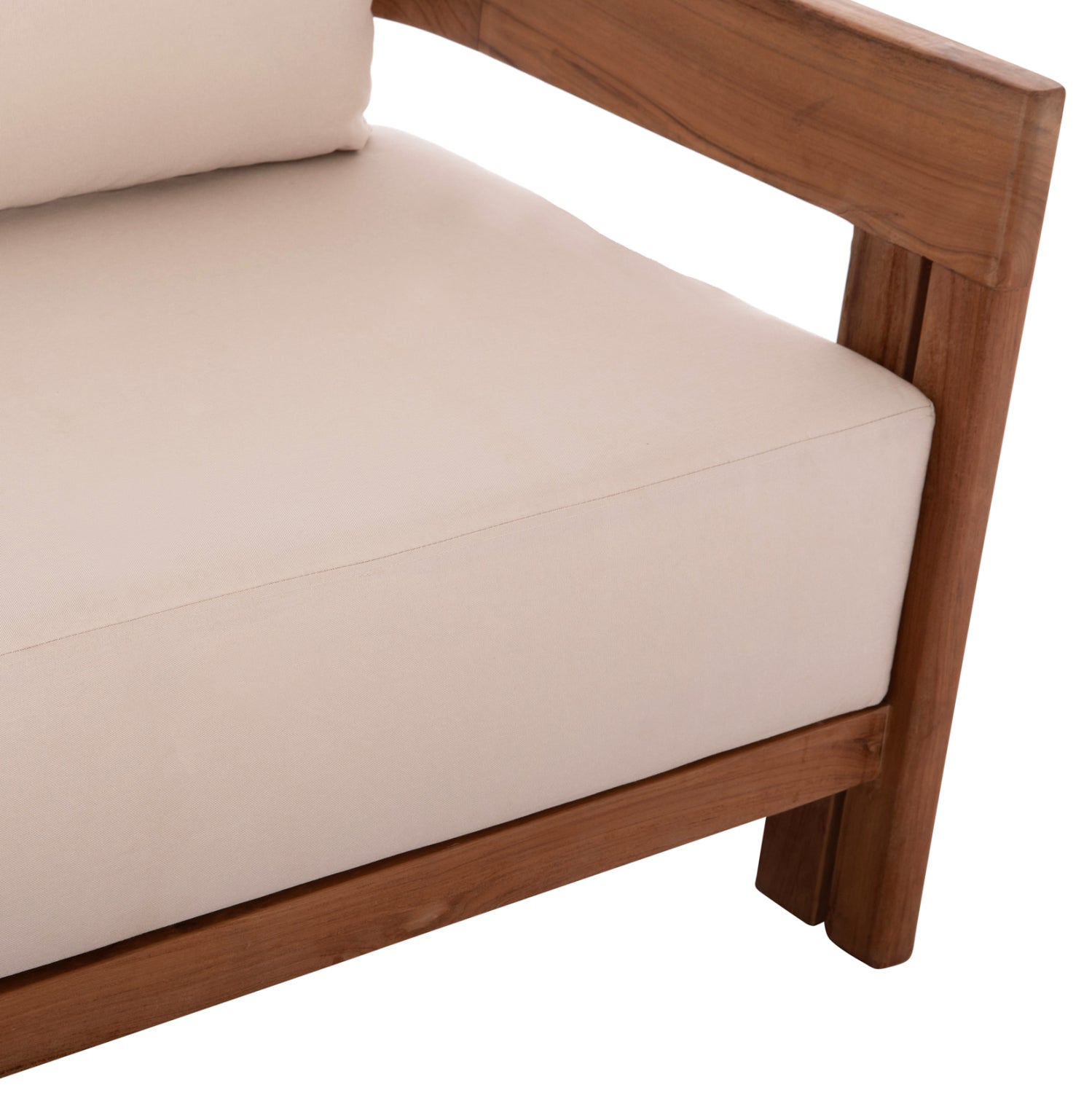 SOFA 2-SEATER SERIES KIOTO HM6381 TEAK WOOD IN NATURAL--BEIGE CUSHIONS 140x77x72Hcm.