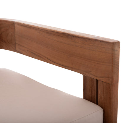 SOFA 2-SEATER SERIES KIOTO HM6381 TEAK WOOD IN NATURAL--BEIGE CUSHIONS 140x77x72Hcm.