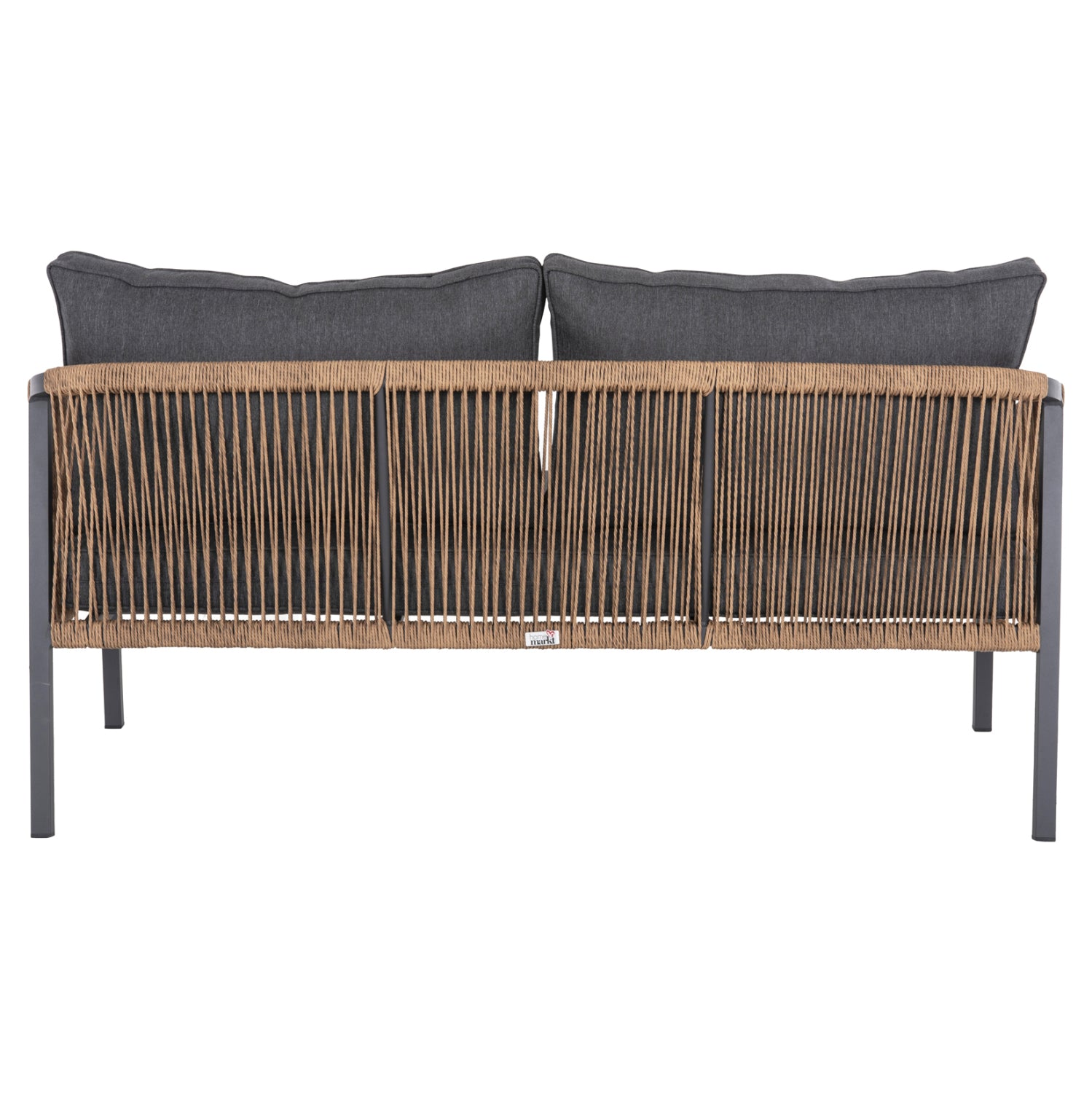 OUTDOOR SOFA 3-SEATER MAERLY HM6055.03 ALUMINUM IN ANTHRACITE-DARK BEIGE SYNTHETIC ROPE-ANTHRACITE CUSHIONS