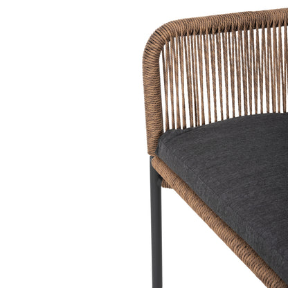 OUTDOOR 2-SEATER SOFA BAFFIN HM6054.03 ALUMINUM ANTHRACITE-PE RATTAN BEIGE-ANTHRACITE CUSHIONS