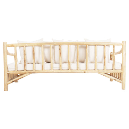 SOFA TORC HM9339 SOLID TEAK NATURAL-WHITE 200x100x80H