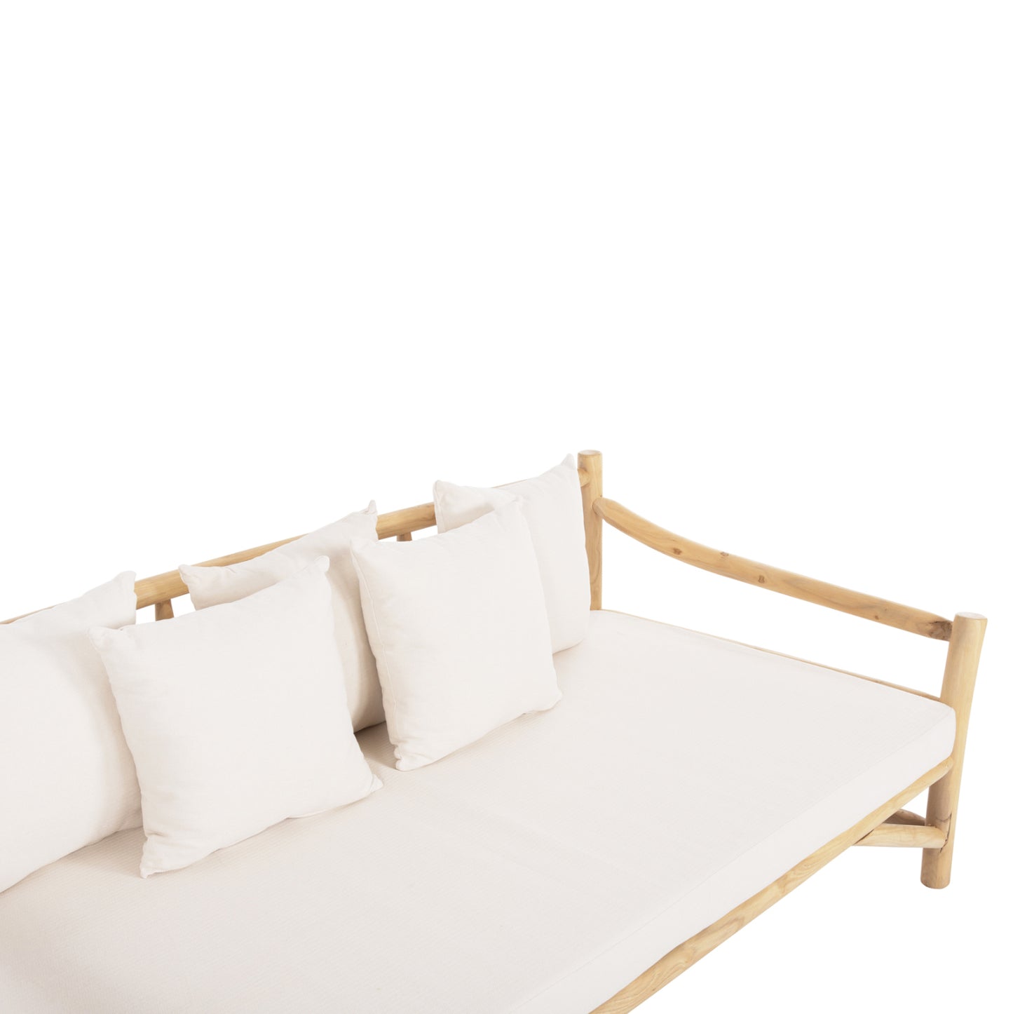 SOFA TORC HM9339 SOLID TEAK NATURAL-WHITE 200x100x80H