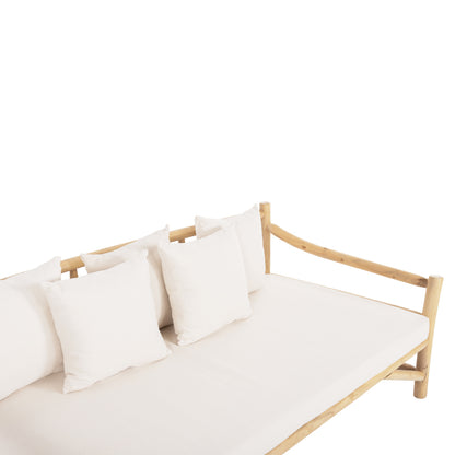 SOFA TORC HM9339 SOLID TEAK NATURAL-WHITE 200x100x80H