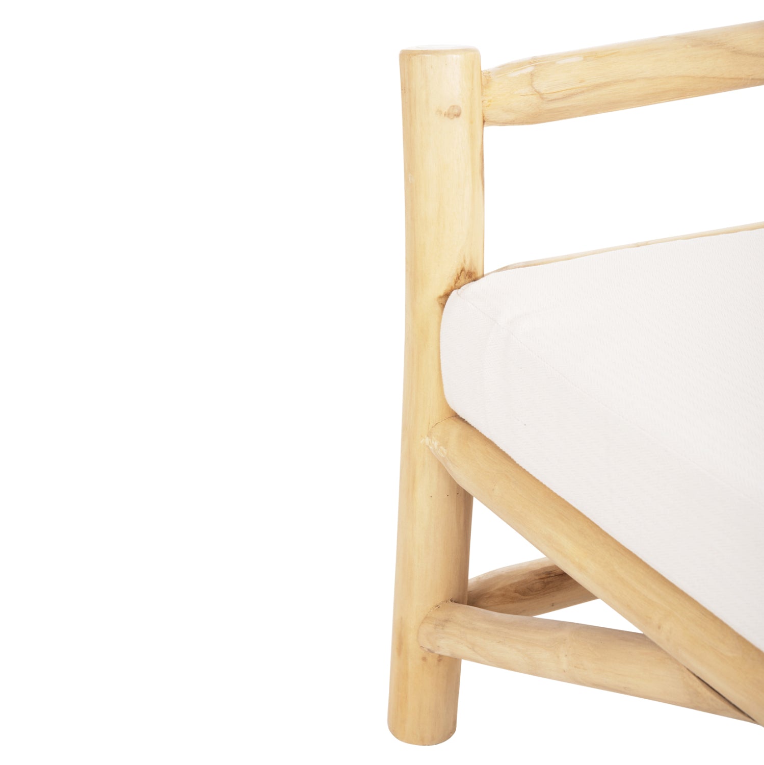 SOFA TORC HM9339 SOLID TEAK NATURAL-WHITE 200x100x80H
