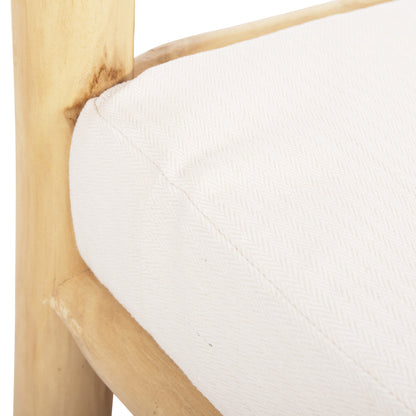SOFA TORC HM9339 SOLID TEAK NATURAL-WHITE 200x100x80H