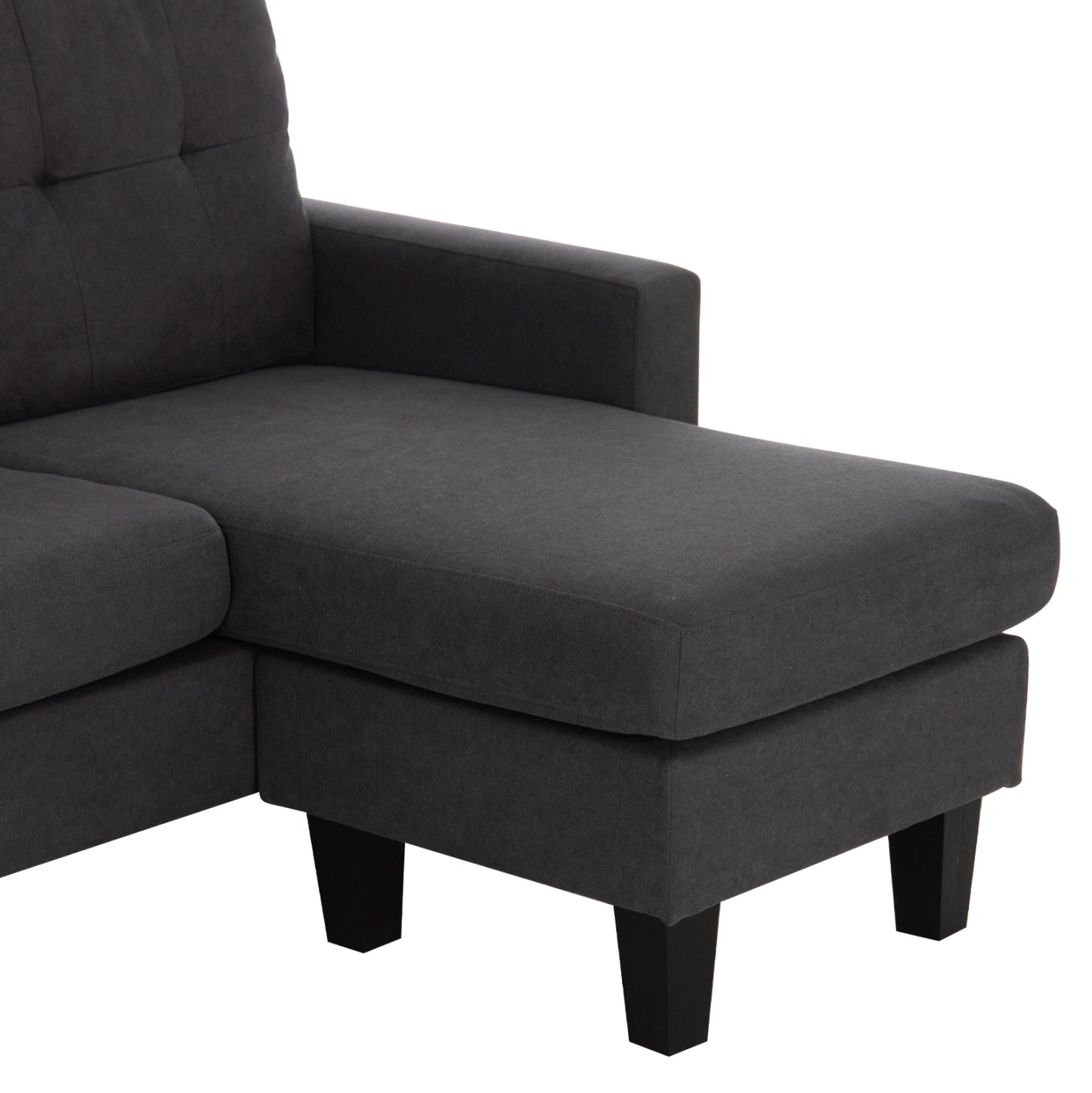 CORNER SOFA REVERSIBLE MEGGY HM3297.11 GREY FABRIC 184.5x75-129x86Hcm.