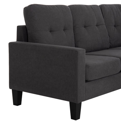 CORNER SOFA REVERSIBLE MEGGY HM3297.11 GREY FABRIC 184.5x75-129x86Hcm.