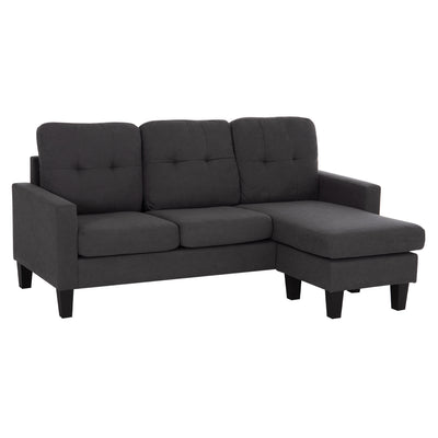 CORNER SOFA REVERSIBLE MEGGY HM3297.11 GREY FABRIC 184.5x75-129x86Hcm.