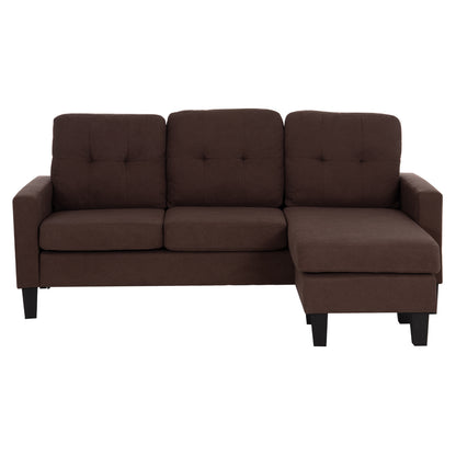 CORNER SOFA REVERSIBLE MEGGY HM3297.12 BROWN FABRIC 184.5x129x86Hcm.