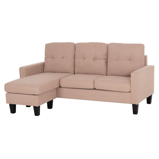 CORNER SOFA REVERSIBLE MEGGY HM3297.13 BEIGE FABRIC 184.5x75-129x86Hcm.