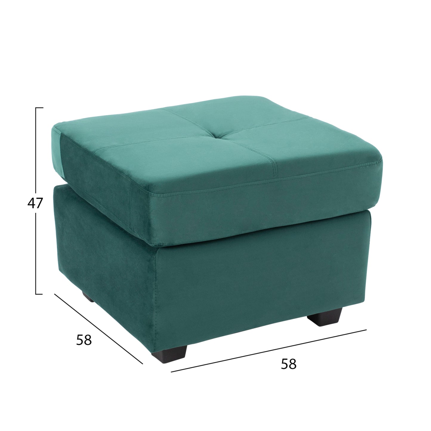 Corner Sofa Reversible Velvet Fabric Cypress Green color 207x145x85 HM3004.13