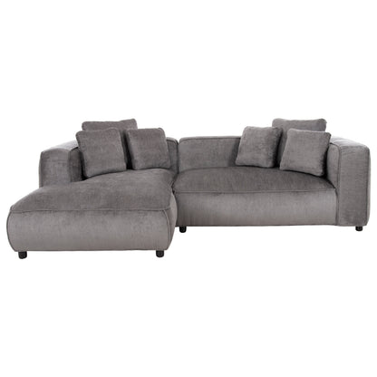 CORNER SOFA (LEFT) 3-SEATER GRACE HM3280.03L GREY FABRIC 252x105-160x70-90Hcm.