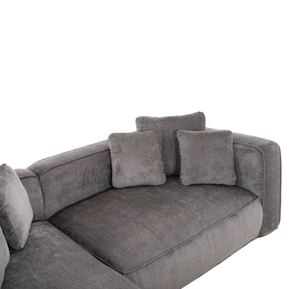 CORNER SOFA (LEFT) 3-SEATER GRACE HM3280.03L GREY FABRIC 252x105-160x70-90Hcm.