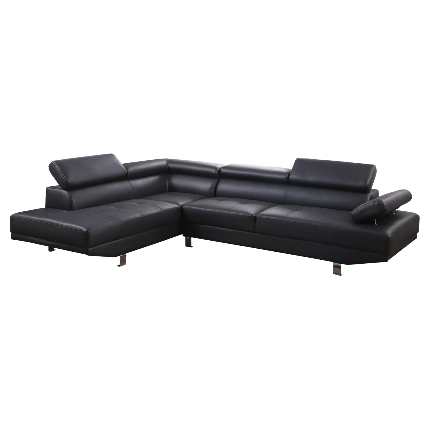 LEFT CORNER-SOFA GORO HM3084.02L BLACK PU 270x200x87Η cm
