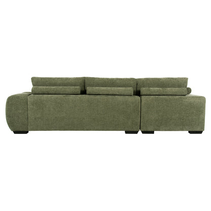 CORNER SOFA (LEFT) COVEN HM3266.14L GREEN FABRIC 298x102-208x85Hcm.