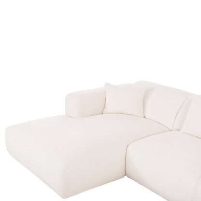 CORNER SOFA (LEFT) BRICKEN HM3275.02L WHITE FABRIC 110-282x98-160x72Hcm.