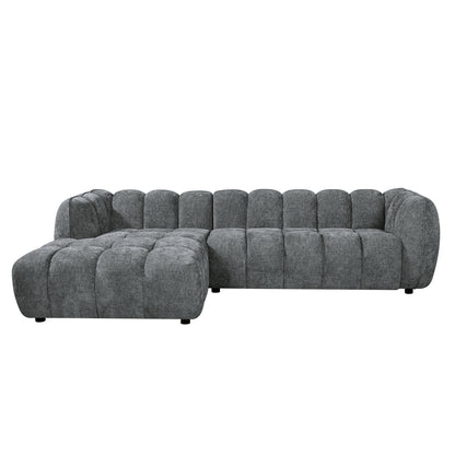 CORNER SOFA (LEFT) LYKKE HM3326.01L GREY FABRIC 280x89-165(chaise)x70Hcm.
