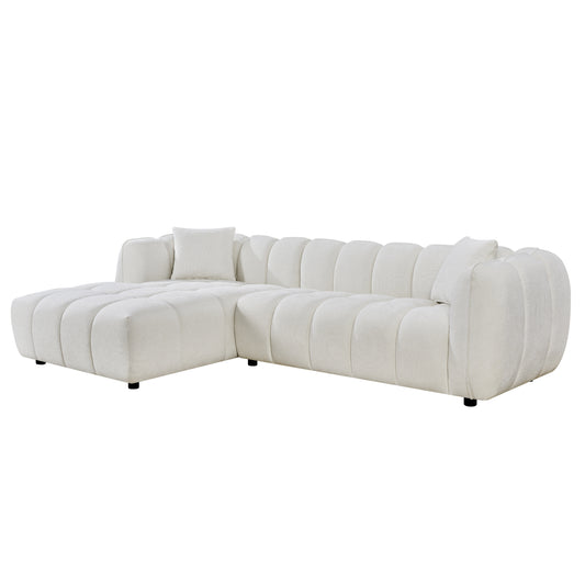 CORNER SOFA (LEFT) LYKKE HM3326.02L ECRU FABRIC 280x89-165(chaise)x70Hcm.