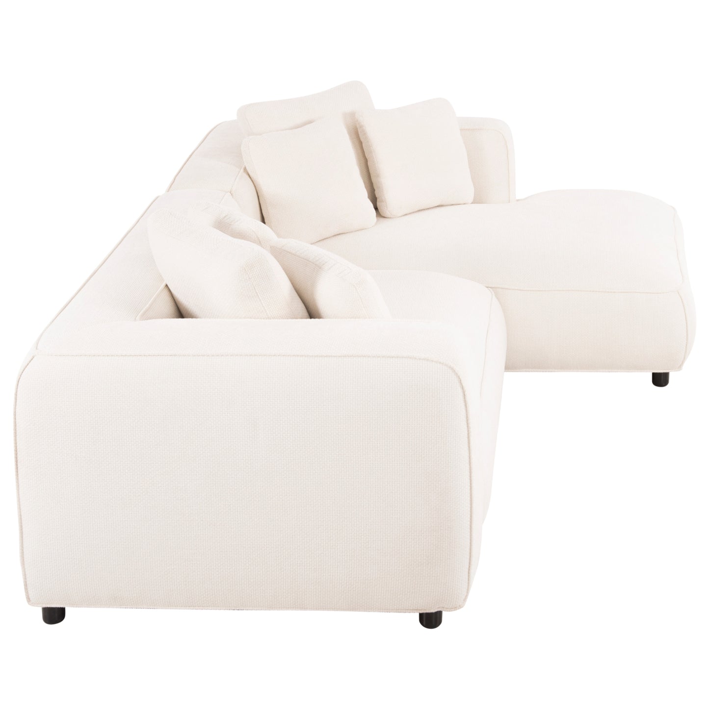 CORNER SOFA (RIGHT) 3-SEATER GRACE HM3280.02R WHITE FABRIC 252x105-160x70-90Hcm.