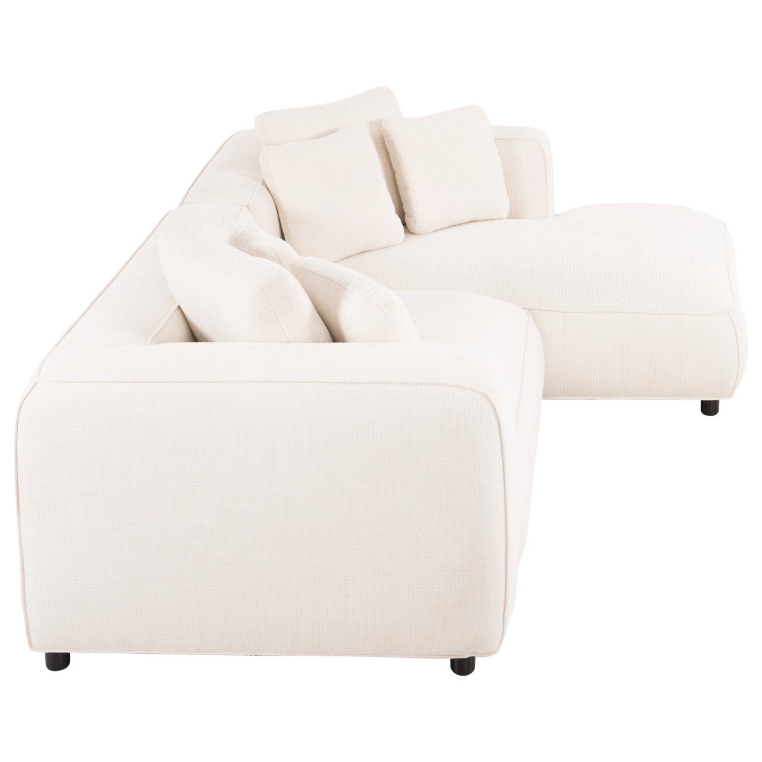 CORNER SOFA (RIGHT) 3-SEATER GRACE HM3280.02R WHITE FABRIC 252x105-160x70-90Hcm.