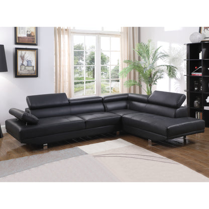 RIGHT CORNER SOFA GORO HM3085.10L BLACK PU 270x200x87H cm
