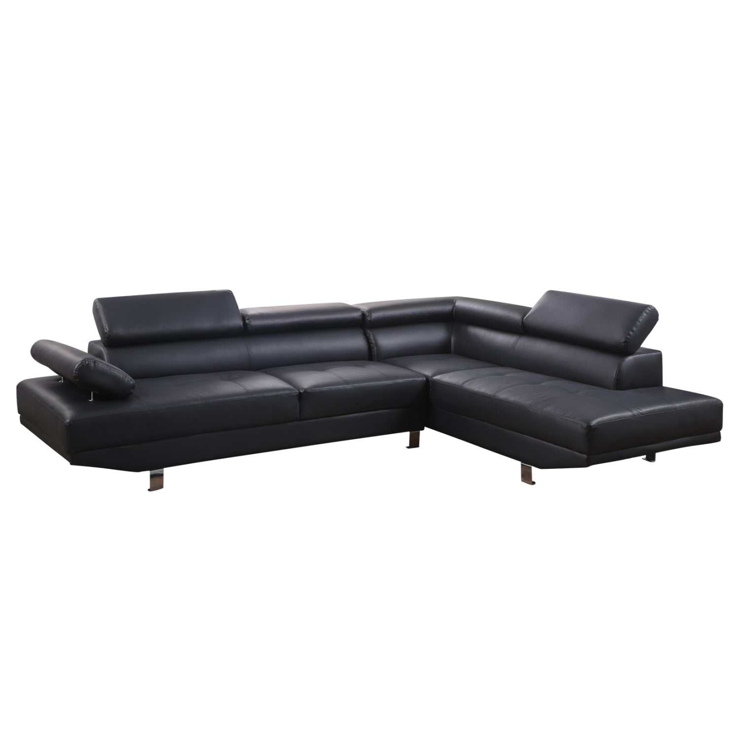 RIGHT CORNER SOFA GORO HM3085.10L BLACK PU 270x200x87H cm