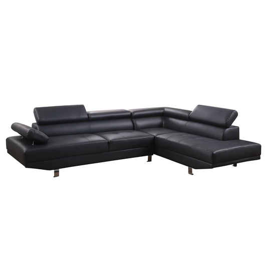 RIGHT CORNER SOFA GORO HM3085.10L BLACK PU 270x200x87H cm