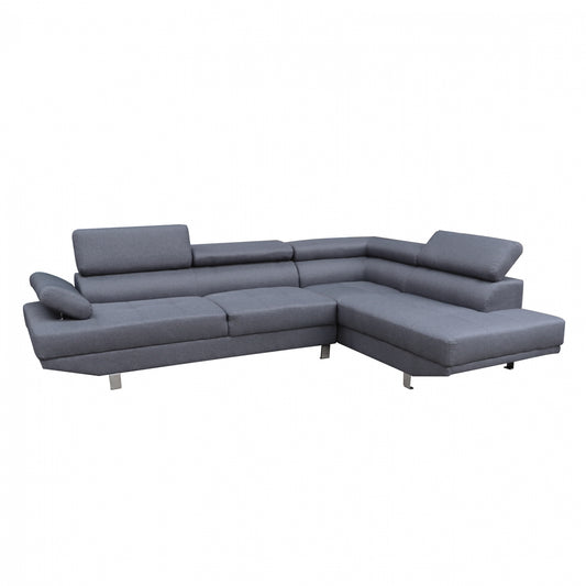 RIGHT CORNER SOFA GORO HM3085.10L GREY FABRIC 270x200x87H cm