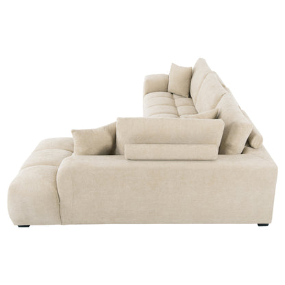 CORNER SOFA (RIGHT) COVEN HM3266.01R ECRU FABRIC 298x102-208x85Hcm.