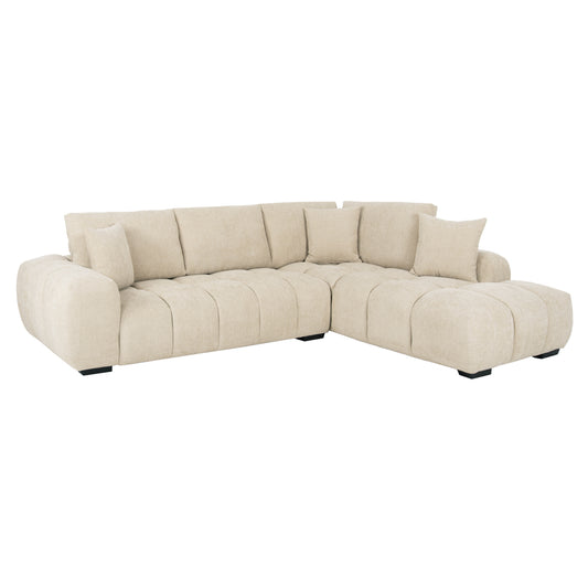 CORNER SOFA (RIGHT) COVEN HM3266.01R ECRU FABRIC 298x102-208x85Hcm.