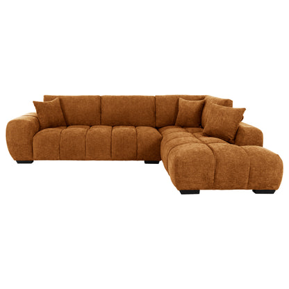 CORNER SOFA (RIGHT) COVEN HM3266.02R BRICK RED FABRIC 298x102-208x85Hcm.