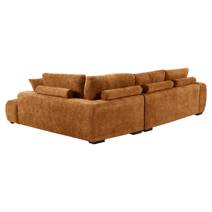 CORNER SOFA (RIGHT) COVEN HM3266.02R BRICK RED FABRIC 298x102-208x85Hcm.