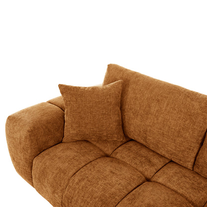 CORNER SOFA (RIGHT) COVEN HM3266.02R BRICK RED FABRIC 298x102-208x85Hcm.