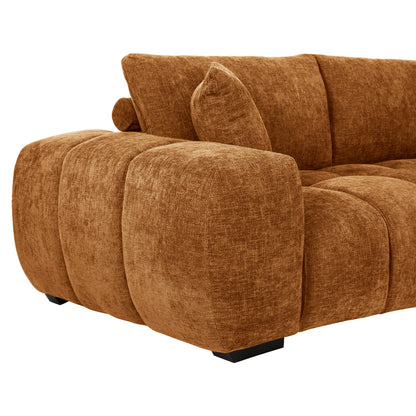 CORNER SOFA (RIGHT) COVEN HM3266.02R BRICK RED FABRIC 298x102-208x85Hcm.