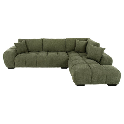 CORNER SOFA (RIGHT) COVEN HM3266.14R GREEN FABRIC 298x102-208x85Hcm.