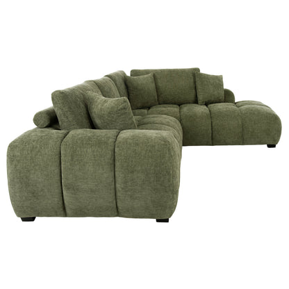 CORNER SOFA (RIGHT) COVEN HM3266.14R GREEN FABRIC 298x102-208x85Hcm.