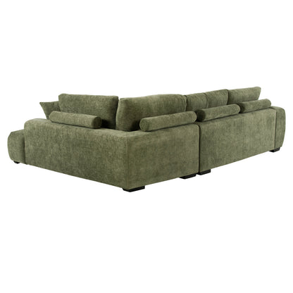 CORNER SOFA (RIGHT) COVEN HM3266.14R GREEN FABRIC 298x102-208x85Hcm.