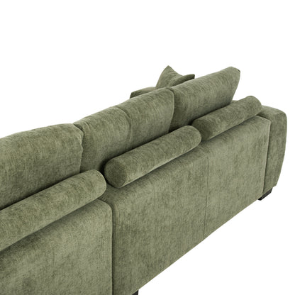 CORNER SOFA (RIGHT) COVEN HM3266.14R GREEN FABRIC 298x102-208x85Hcm.