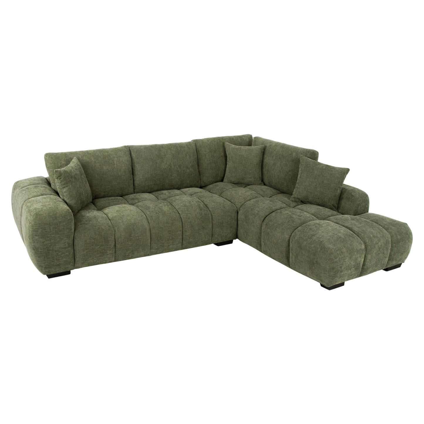 CORNER SOFA (RIGHT) COVEN HM3266.14R GREEN FABRIC 298x102-208x85Hcm.