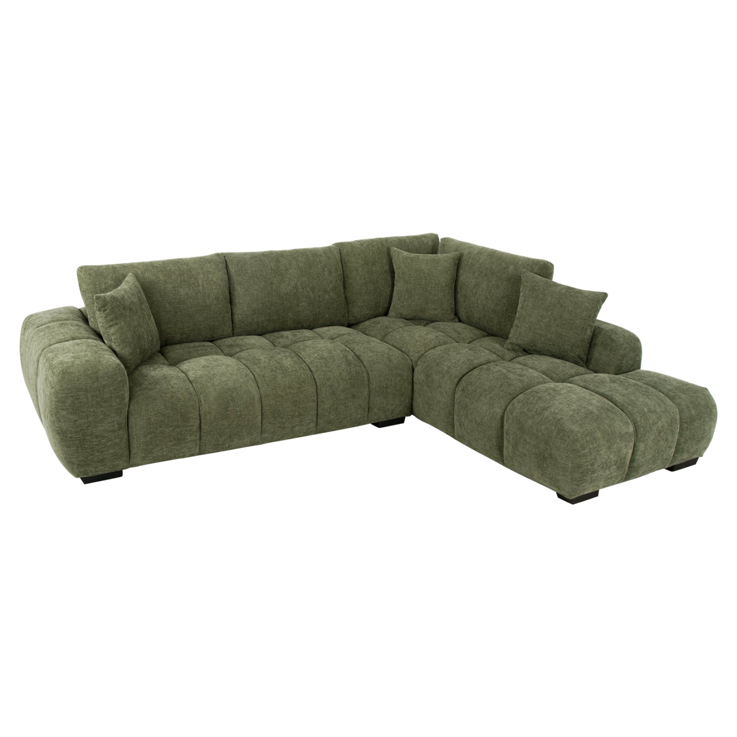 CORNER SOFA (RIGHT) COVEN HM3266.14R GREEN FABRIC 298x102-208x85Hcm.