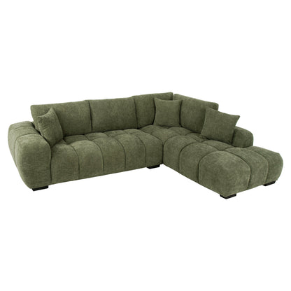 CORNER SOFA (RIGHT) COVEN HM3266.14R GREEN FABRIC 298x102-208x85Hcm.