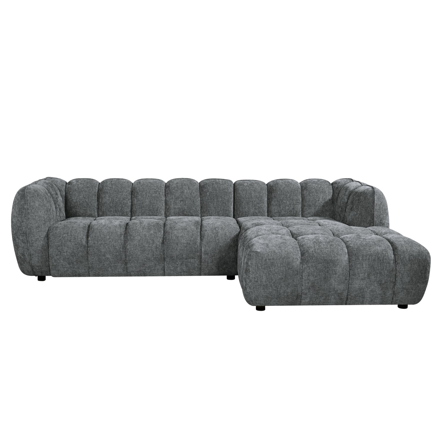 CORNER SOFA (RIGHT) LYKKE HM3326.01R GREY FABRIC 280x89-165(chaise)x70Hcm.