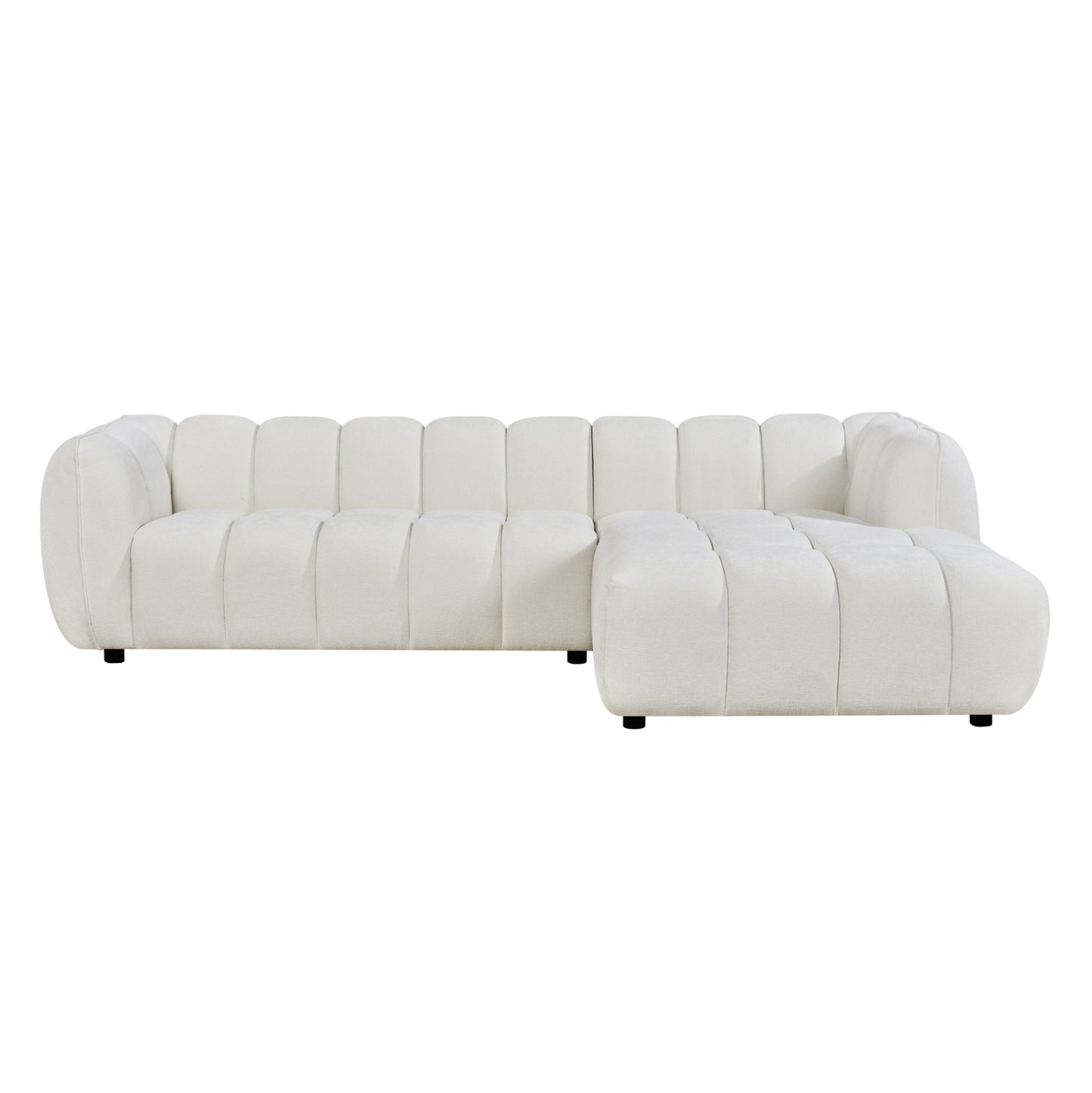 CORNER SOFA (RIGHT) LYKKE HM3326.02R ECRU FABRIC 280x89-165(chaise)x70Hcm.