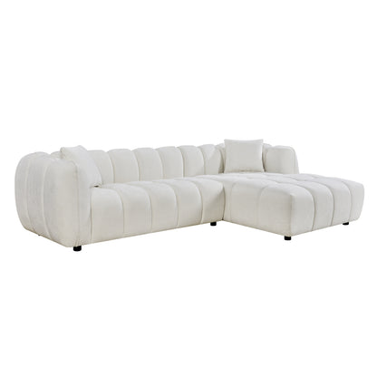 CORNER SOFA (RIGHT) LYKKE HM3326.02R ECRU FABRIC 280x89-165(chaise)x70Hcm.